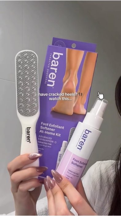 ￼[BEST] BAREN 1-Minute Callus Remover Kit for Feet:  Foot File & Peeling Foot Spray [Dead Skin Remover, Pedicure Tool, Exfoliation, Scrub]