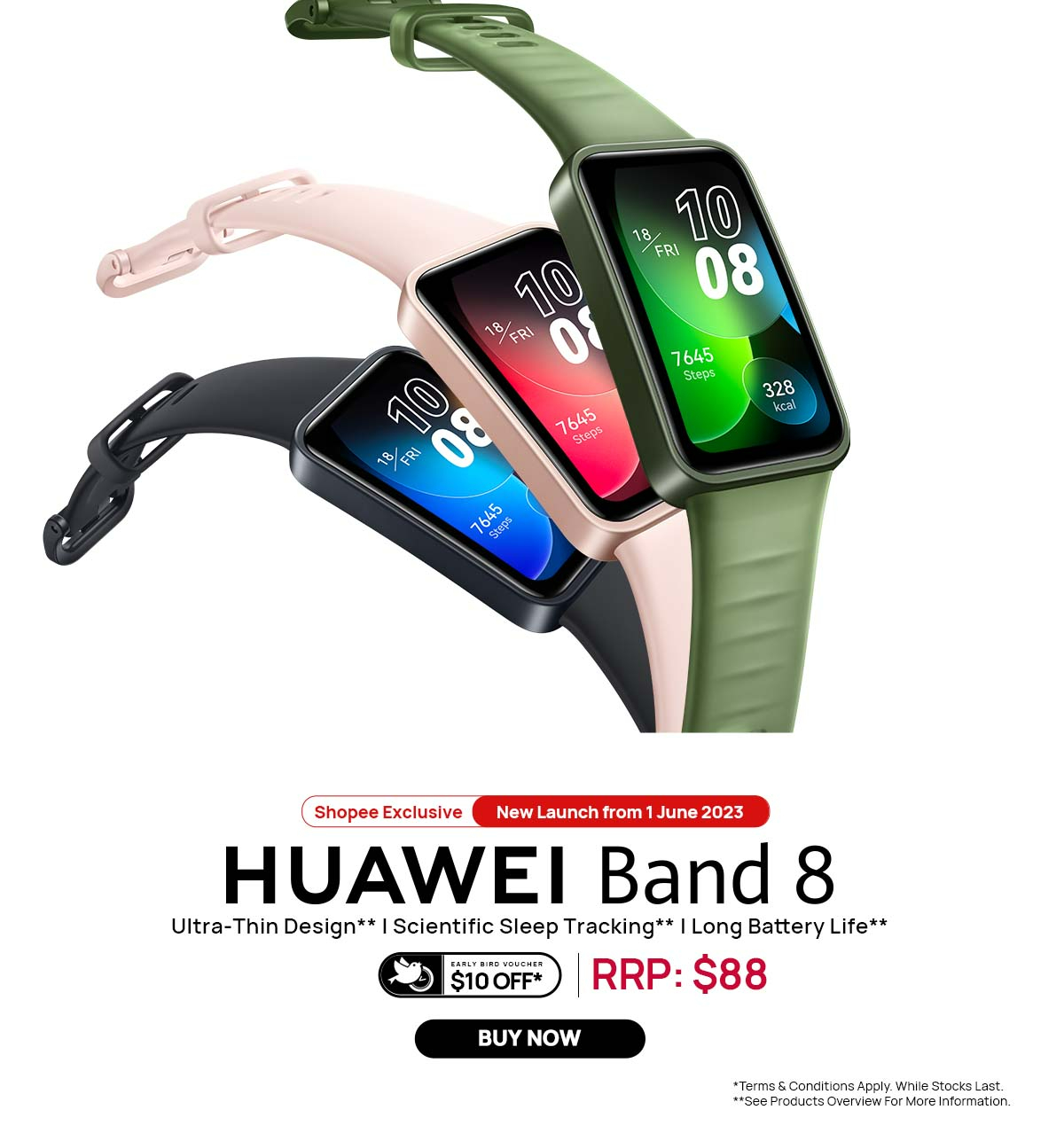 New Shopee Deal Exclusive Launch HUAWEI BAND 8 Price Tracker SG